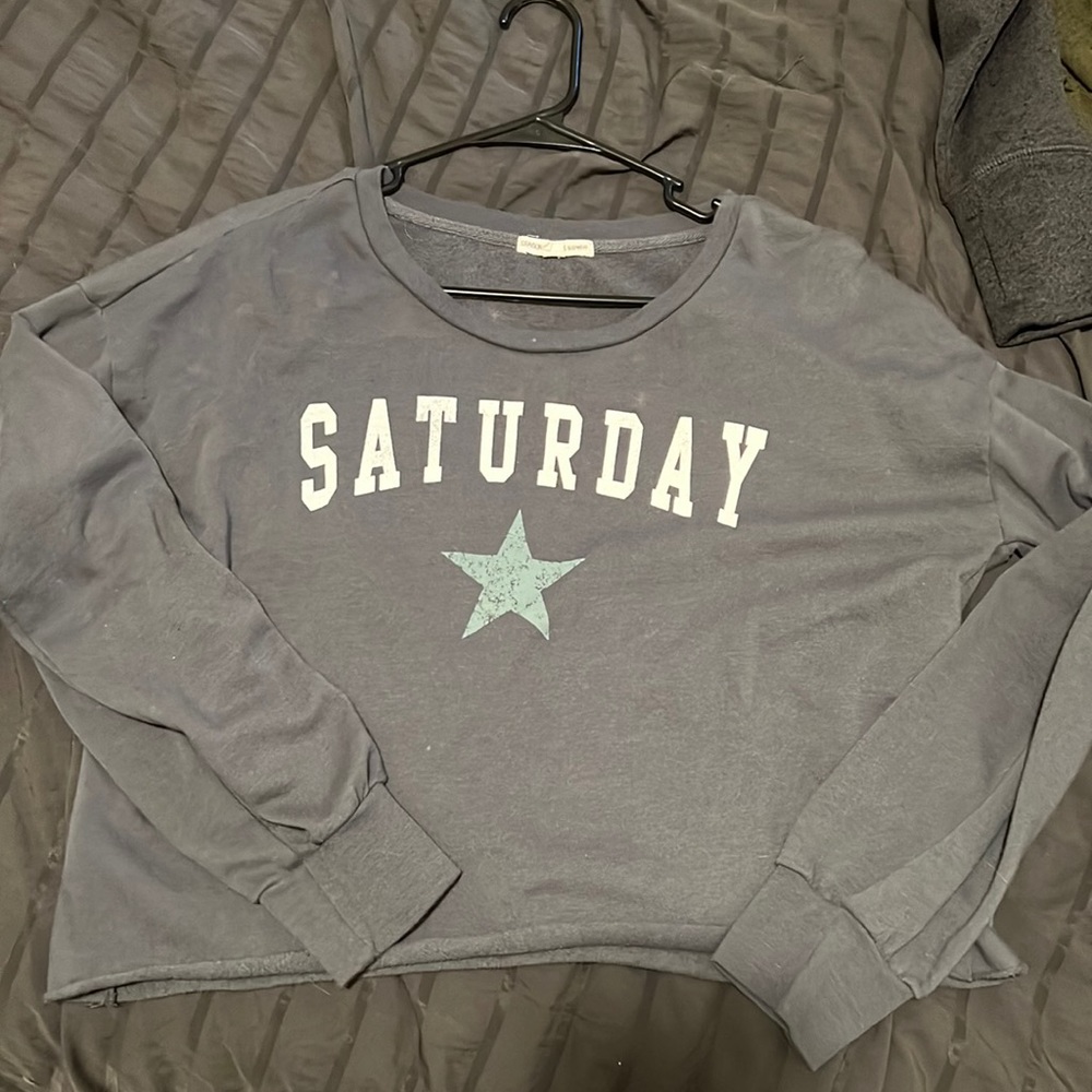 Cozy Saturday Cropped PJ Shirt